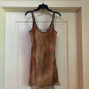 Lord & Taylor - Tan - Leopard Print - Nightie - Sleep Dress - Sz M
